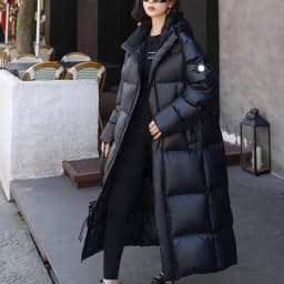 Winter Warm Hooded Loose High-Quality Thick Women Down Jacket 2025 New Temperament Solid Color Goose Down Women Down Jacket H491