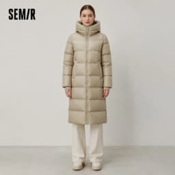 Semir Down Jacket Women Long Length Hooded Loose 2026 New Winter Goose Down Waterproof Oil-proof Stain-proof Women Winter Parka