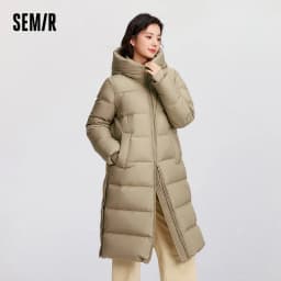 Semir Down Jacket Women Long Length Hooded Loose 2026 New Winter Goose Down Waterproof Oil-proof Stain-proof Women Winter Parka