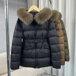 High Quality White Duck down Puffer Jacket Thick Short Style Fur Collar Warm Commute Style Women's Winter Coat