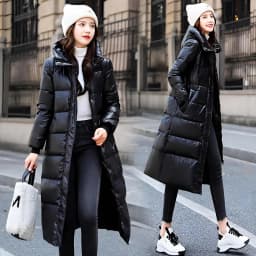 Ultra-Thick Long Over-Knee Women's down Jacket Winter Warm Outerwear 2026 New Style Cotton Bread Style High-End Feel