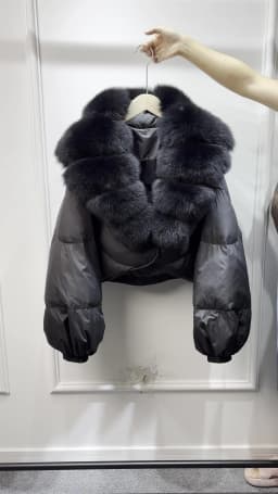 Janveny Real Fur Coat Women Luxury 2026 Winter 90% White Duck Down Jacket Super Big Natural Fox Fur Collar Female Puffer Parkas