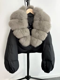 Janveny Real Fur Coat Women Luxury 2026 Winter 90% White Duck Down Jacket Super Big Natural Fox Fur Collar Female Puffer Parkas