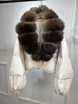 Janveny Real Fur Coat Women Luxury 2026 Winter 90% White Duck Down Jacket Super Big Natural Fox Fur Collar Female Puffer Parkas