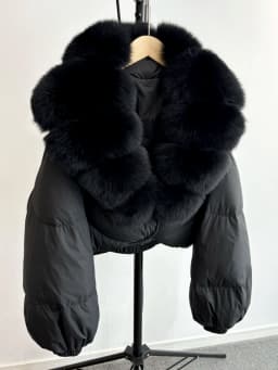 Janveny Real Fur Coat Women Luxury 2026 Winter 90% White Duck Down Jacket Super Big Natural Fox Fur Collar Female Puffer Parkas