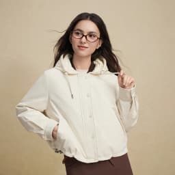 BOSIDENG Women Detachable Hood Down Jacket Vintage Short Slim Fit Casual Fashion Winter Outerwear Coat