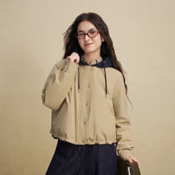 BOSIDENG Women Detachable Hood Down Jacket Vintage Short Slim Fit Casual Fashion Winter Outerwear Coat