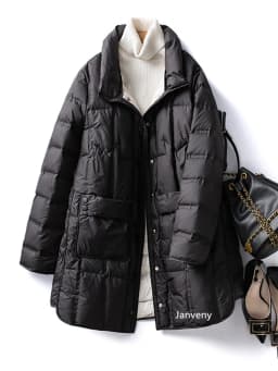 Janveny 2025 New Winter Women Lightweight 90% White Duck Down Jacket Ultra Light Warm Loose Puffer Feather Coat Female Parkas