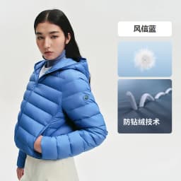 BOSIDENG Women Short Cropped Hooded Down Jacket Lightweight Quilted Puffer Coat Portable Warm Daily Outerwear