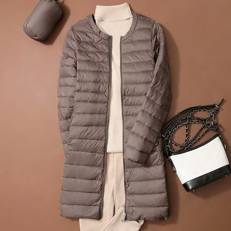 SEDUTMO Winter Duck Down Jackets Women Long Ultra Light Coat Casual Slim Black Thin Autumn Parkas ED2070