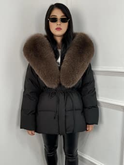 Janveny 2026 Winter Clothing Puffer Jacket Women Large Natural Fox Fur Hooded Thick Warm 90% White Duck Down Coat Female Parkas