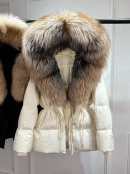 Janveny 2026 Winter Clothing Puffer Jacket Women Large Natural Fox Fur Hooded Thick Warm 90% White Duck Down Coat Female Parkas