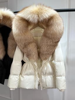 Janveny 2026 Winter Clothing Puffer Jacket Women Large Natural Fox Fur Hooded Thick Warm 90% White Duck Down Coat Female Parkas