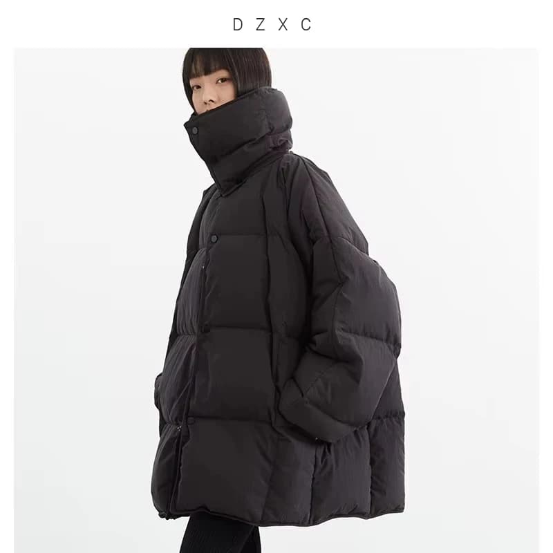 White Duck down Puffy Jacket~~New Winter down Jacket Versatile Thick Coat for Women~Detachable Collar