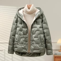 Lagabogy 2025 Autumn Winter Women White Duck Down Coat Casual Single Breasted Hooded Jacket Female Light Puffer Parka Outwear