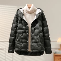 Lagabogy 2025 Autumn Winter Women White Duck Down Coat Casual Single Breasted Hooded Jacket Female Light Puffer Parka Outwear
