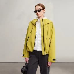 AMII Down Jackets Woman 2026 Winter New Commuter Patchwork Hooded Long Sleeves Jacket Short Loose Warm Women's Top 12544036