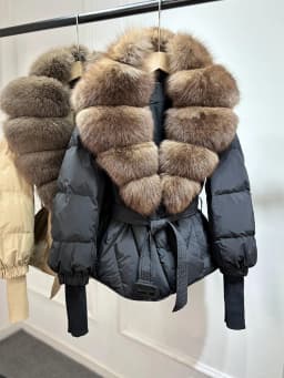 Janveny Large Real Natural Fox Fur Collar 90% White Duck Down Jacket Women 2026 Winter Puffer Coat Female Parkas Waterproof