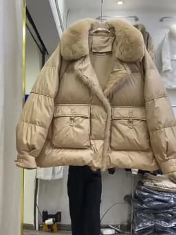 Lagabogy 2025 New Winter Women Real Fox Fur 90% White Duck Down Jacket Short Puffer Coat Female Vintage Mink Fur Patchwork Parka