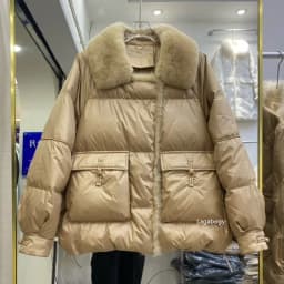 Lagabogy 2025 New Winter Women Real Fox Fur 90% White Duck Down Jacket Short Puffer Coat Female Vintage Mink Fur Patchwork Parka