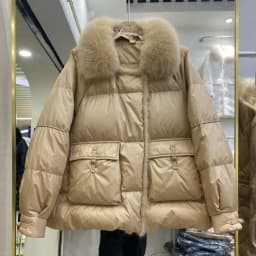 Lagabogy 2025 New Winter Women Real Fox Fur 90% White Duck Down Jacket Short Puffer Coat Female Vintage Mink Fur Patchwork Parka