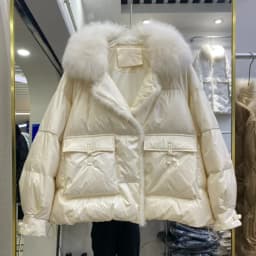 Lagabogy 2025 New Winter Women Real Fox Fur 90% White Duck Down Jacket Short Puffer Coat Female Vintage Mink Fur Patchwork Parka