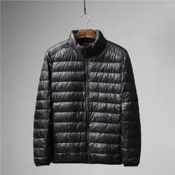 Men's Lightweight down Cotton Jacket Autumn Winter Stand Collar Short Style Warm Casual Elderly Portable Outerwear
