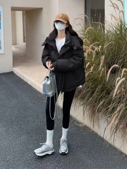 Loose Women's down Cotton Jacket Korean Style Bread Coat Thickened Long Sleeve Zipper Closure Color Winter Outerwear