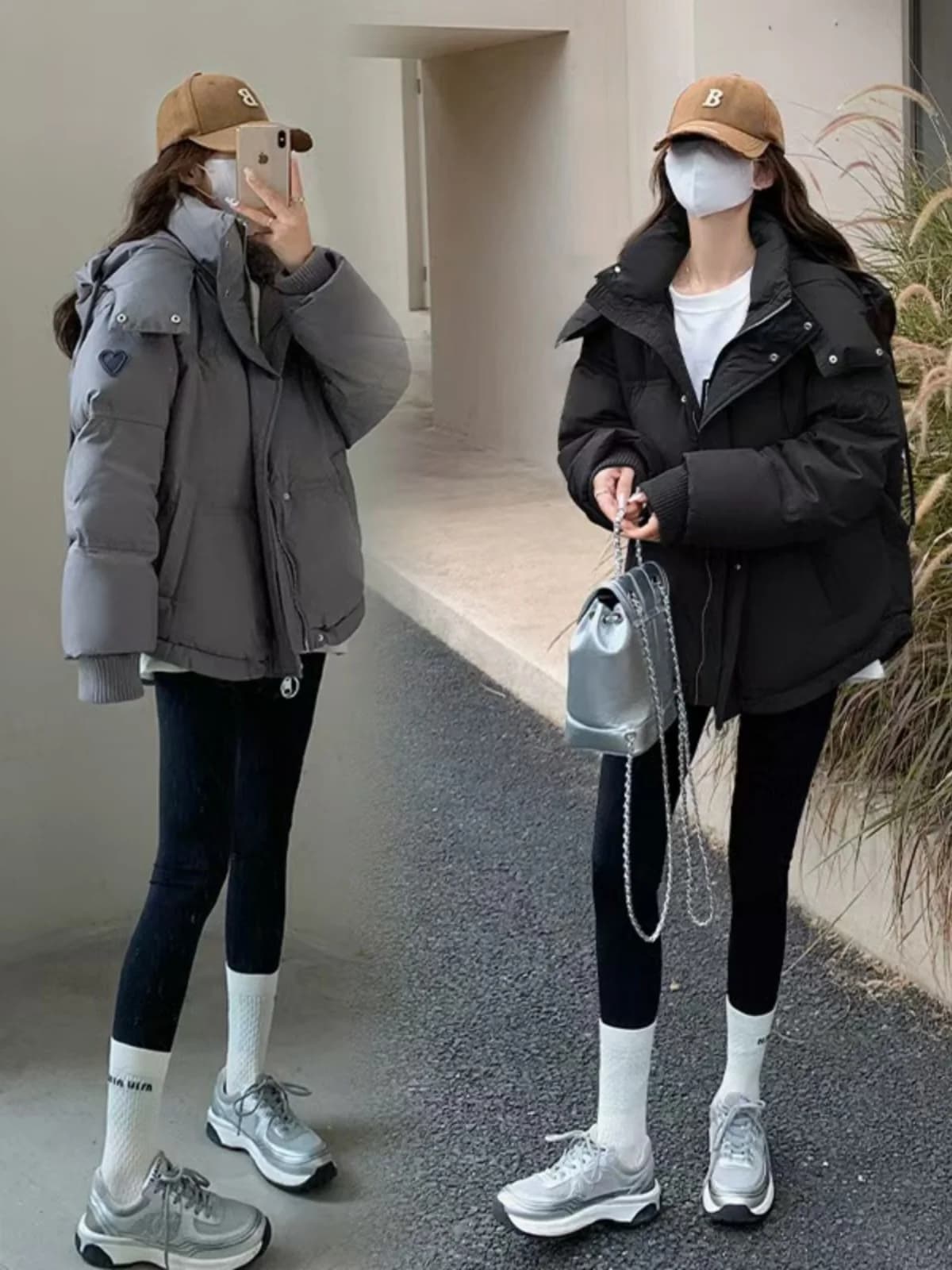 Loose Women's down Cotton Jacket Korean Style Bread Coat Thickened Long Sleeve Zipper Closure Color Winter Outerwear