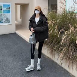 Loose Women's down Cotton Jacket Korean Style Bread Coat Thickened Long Sleeve Zipper Closure Color Winter Outerwear