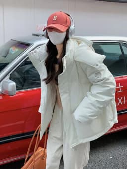 Loose Women's down Cotton Jacket Korean Style Bread Coat Thickened Long Sleeve Zipper Closure Color Winter Outerwear