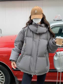 Loose Women's down Cotton Jacket Korean Style Bread Coat Thickened Long Sleeve Zipper Closure Color Winter Outerwear