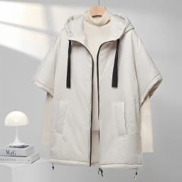 Schinteon Women Camel Down Cape Vest with Hood Loose Sleeveless Gilet Solid Fashionable Autumn Winter Jacket 2026 New