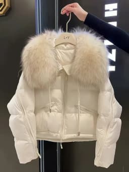 Lagabogy 2026 New Loose Parkas Outwear Large Real Natural Fur Collar Winter Puffer Jacket Women Thick Warm Duck Down Coat Female