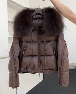 Lagabogy 2026 New Loose Parkas Outwear Large Real Natural Fur Collar Winter Puffer Jacket Women Thick Warm Duck Down Coat Female