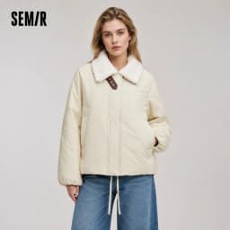 Semir Down Jacket Women Raglan Sleeve Removable Fur Collar 2026 New Winter Oversize Bud-Style Retro Outerwear Women's Clothing