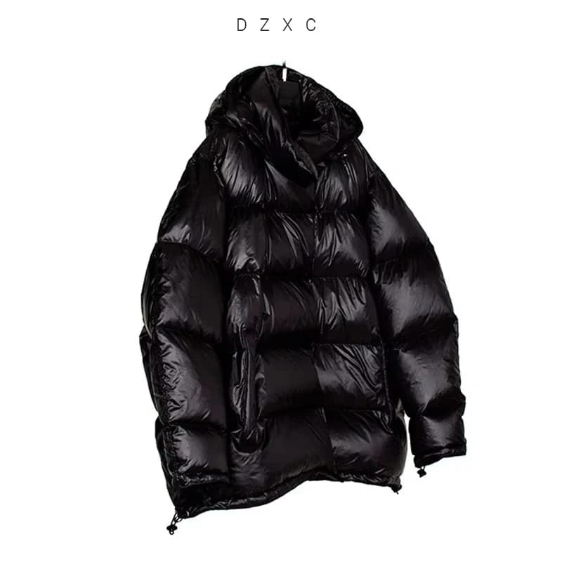 White Duck down Oversized down Jacket~New Winter Style Warm Stand-Up Collar Puffy Jacket with Hidden Snap Buttons on the Placket