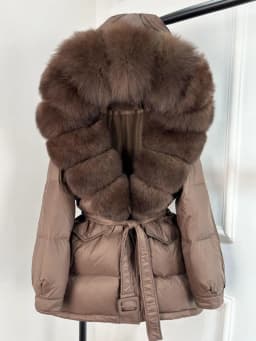 Janveny Large Real Fox Fur Collar Hooded 2025 New Winter Puffer Jacket Women Thick Warm Duck Down Coat Female Parkas Outwear