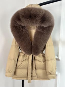 Janveny Large Real Fox Fur Collar Hooded 2025 New Winter Puffer Jacket Women Thick Warm Duck Down Coat Female Parkas Outwear