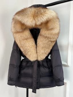 Janveny Large Real Fox Fur Collar Hooded 2025 New Winter Puffer Jacket Women Thick Warm Duck Down Coat Female Parkas Outwear