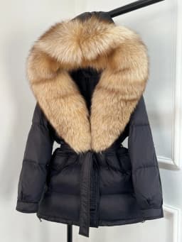 Janveny Large Real Fox Fur Collar Hooded 2025 New Winter Puffer Jacket Women Thick Warm Duck Down Coat Female Parkas Outwear