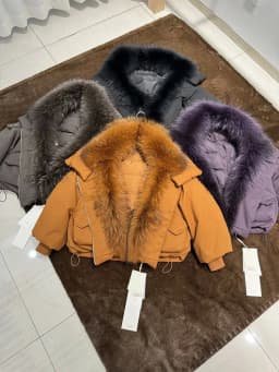 Janveny 2026 New Winter Real Raccoon Fur Collar Short Puffer Jacket Women Loose Waterproof 90% White Duck Down Parka Warm Coats