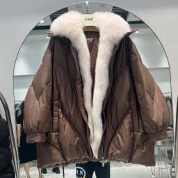 Lagabogy 2025 Real Natural Fox Fur New Winter Women White Goose Down Jacket Loose Warm Puffer Coat Female Thick Mid-Long Parkas