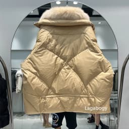 Lagabogy 2025 Real Natural Fox Fur New Winter Women White Goose Down Jacket Loose Warm Puffer Coat Female Thick Mid-Long Parkas