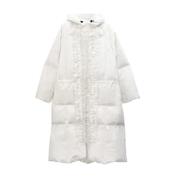 imakokoni black fungus edge duck down women's winter high-end long hooded down jacket 244900