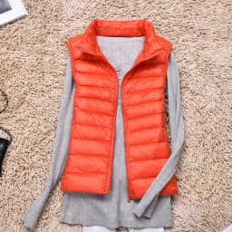 2023 New Women 90% White Duck Down Vest Women's Ultra Light Duck Down Vest Jacket Autumn Winter High collar Sleeveless Coat