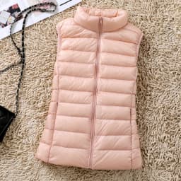 2023 New Women 90% White Duck Down Vest Women's Ultra Light Duck Down Vest Jacket Autumn Winter High collar Sleeveless Coat