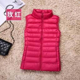 2023 New Women 90% White Duck Down Vest Women's Ultra Light Duck Down Vest Jacket Autumn Winter High collar Sleeveless Coat