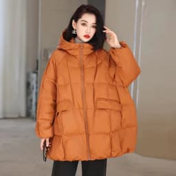 Janveny Women 90% White Duck Down Jacket Hooded Autumn Winter Warm Oversize Puffer Coat Casual Loose Thick Parkas Female Outwear