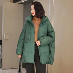 Janveny Women 90% White Duck Down Jacket Hooded Autumn Winter Warm Oversize Puffer Coat Casual Loose Thick Parkas Female Outwear